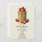 Aardbei Pannenkoeken Stapel Bruids Bruiloftsontbij Kaart (Voorkant)