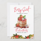Aardbei Pannenkoekenbes zoet baby shower Kaart (Voorkant)