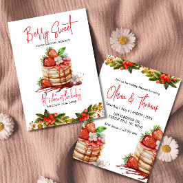 Aardbei Pannenkoekenbes zoet baby shower Kaart