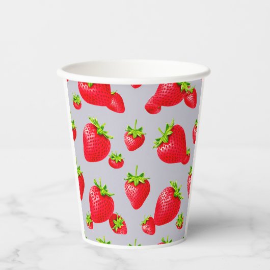 aardbei papieren bekers (Voorkant)