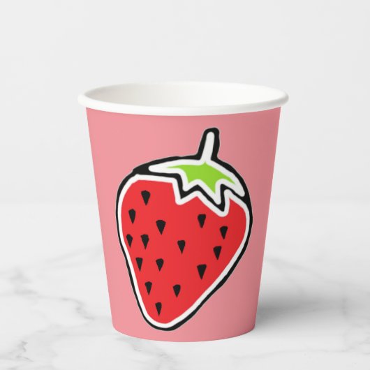 Aardbei Papieren Bekertje Bekers (Voorkant)