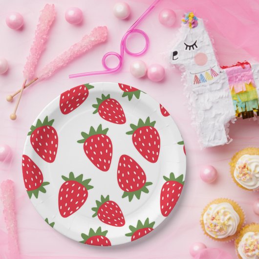 Aardbei Papieren Bordje (Feest)