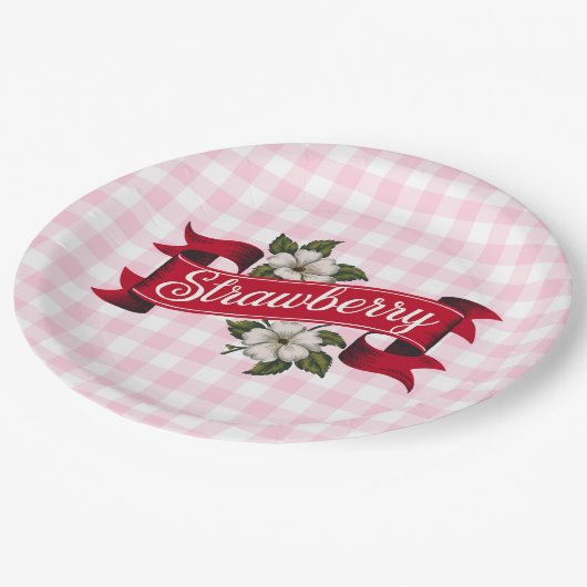 Aardbei Papieren Bordje (Gekanteld)