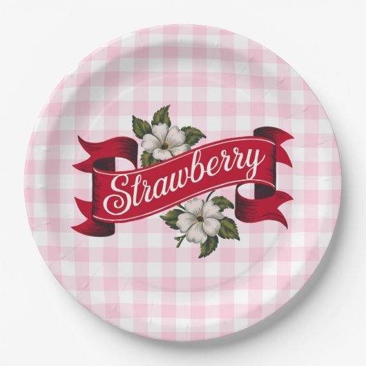 Aardbei Papieren Bordje (Voorkant)