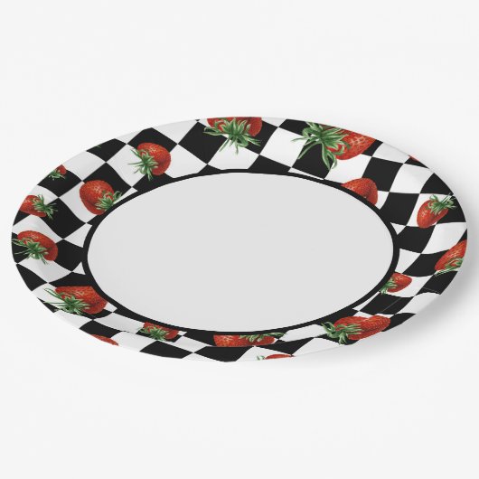 Aardbei Papieren Bordje (Gekanteld)