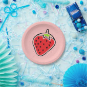 Aardbei Papieren Bordje (Feest)