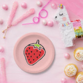 Aardbei Papieren Bordje (Feest)