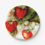 aardbei papieren bordje (Voorkant)