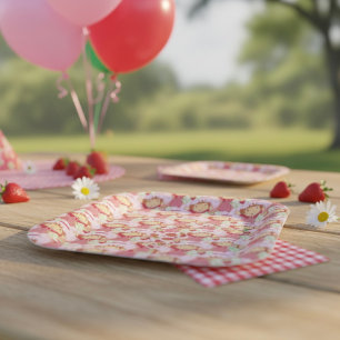 Aardbei Papieren Bordje