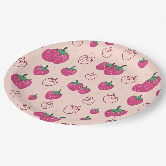 Aardbei Papieren Bordje (Gekanteld)