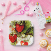 aardbei papieren bordje (Feest)