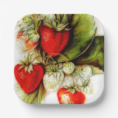 aardbei papieren bordje (Voorkant)