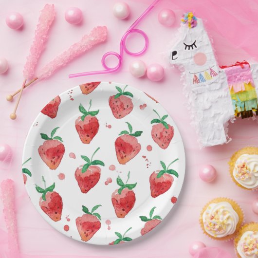 Aardbei Papieren Bordje (Feest)