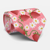 Aardbei Patch roze Stropdas (Opgerold)