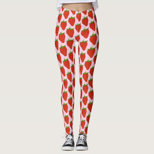 Aardbei Patronen Dames Leggings (Voorkant)