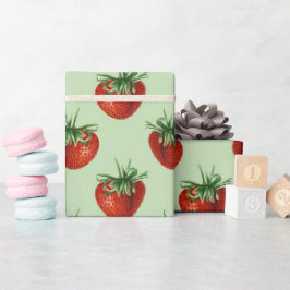 Aardbei Patroon Baby Shower Cadeaupapier