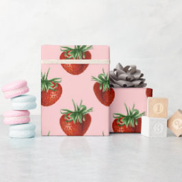 Aardbei Patroon Baby Shower Cadeaupapier
