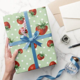 Aardbei Patroon Baby Shower Cadeaupapier