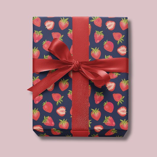 Aardbei patroon cadeaupapier