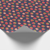 Aardbei patroon cadeaupapier (Hoek)