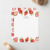 Aardbei Patroon Kinderen Notitiekaartje (Voorkant / Achterkant in situ)