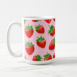 Aardbei patroon lekkere lekkere aardbeien koffiemok