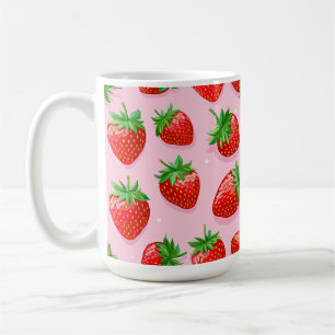 Aardbei patroon lekkere lekkere aardbeien koffiemok