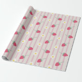 Aardbei PatroonInpakpapier Cadeaupapier (Uitgerold)