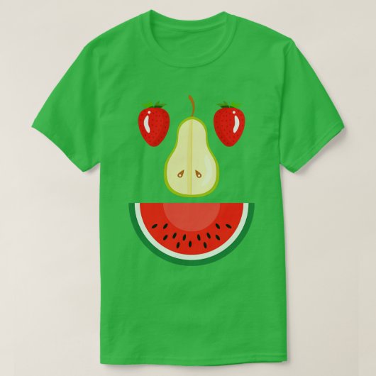 Aardbei Peer Water Meloen Gezicht Fruit T-shirt (Design voorkant)