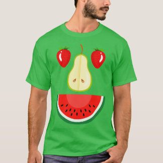 Aardbei Peer Water Meloen Gezicht Fruit T-shirt