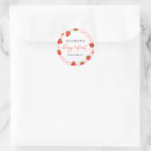 Aardbei Pink Berry Eerste Plaid Gingham Verjaardag Ronde Sticker (Tas)
