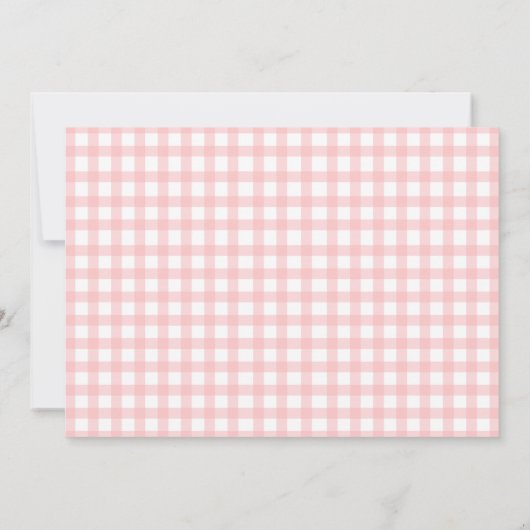 Aardbei Pink Berry Plaid Gingham Verjaardag Bedankkaart (Achterkant)
