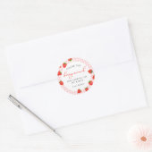 Aardbei Pink Berry Plaid Gingham Verjaardag Ronde Sticker (Envelop)