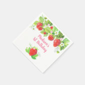 Aardbei Pink Floral Birthday Servet (Hoek)