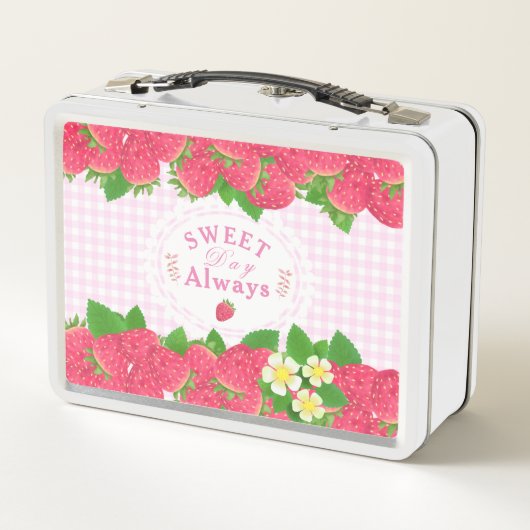 Aardbei Pink Gingham (Achterkant)