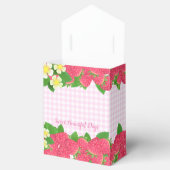 Aardbei Pink Gingham Bedankdoosjes (Geopend)