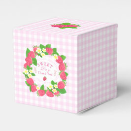 Aardbei Pink Gingham Bedankdoosjes