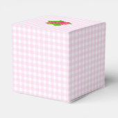 Aardbei Pink Gingham Bedankdoosjes (Achterkant)