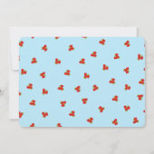 Aardbei Pinwheel Thema Verjaardag - Blauw Terug Kaart (Achterkant)