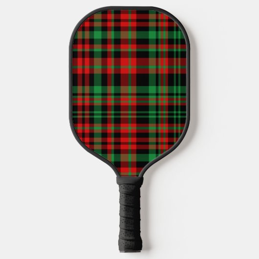 Aardbei Plaid - Rood, Groen, Zwart Plaid Pickleball Paddle (Voorkant)