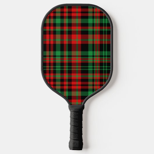Aardbei Plaid - Rood, Groen, Zwart Plaid Pickleball Paddle (Achterkant)