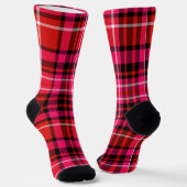 Aardbei Plaid Rood Roze en Wit Sokken (Gebogen)