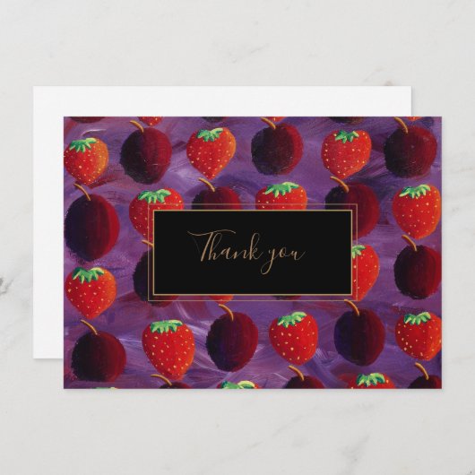 Aardbei Plum Red Fruit Dank u Bedankkaart (Voorkant / Achterkant)