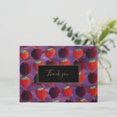 Aardbei Plum Red Fruit Dank u Bedankkaart (Staand voorkant)