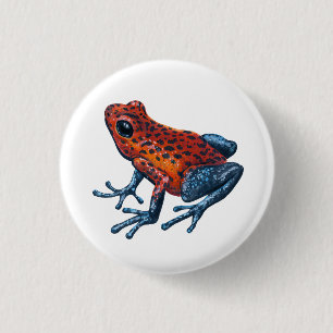 Aardbei Poison dart frog Ronde Button 3,2 Cm