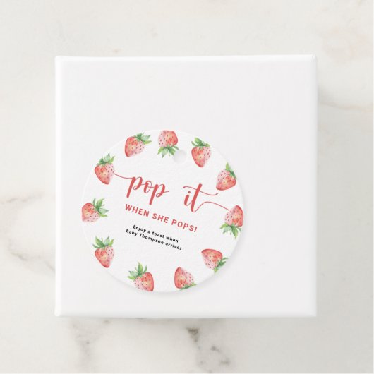 Aardbei Pop het Wanneer ze poppen Bedankjes Labels (In situ)