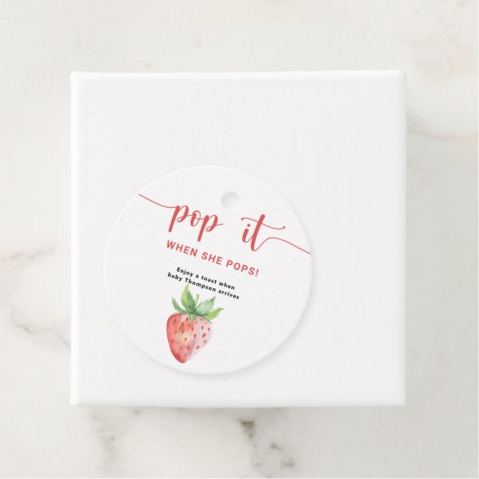 Aardbei Pop het Wanneer ze poppen Bedankjes Labels (In situ)