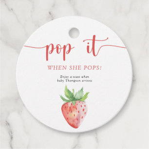 Aardbei Pop het Wanneer ze poppen Bedankjes Labels