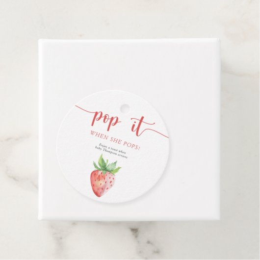 Aardbei Pop het Wanneer ze poppen Bedankjes Labels (In situ)