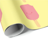 Aardbei Popsicle Cartoon Tekening Cadeaupapier (Rol Hoek)